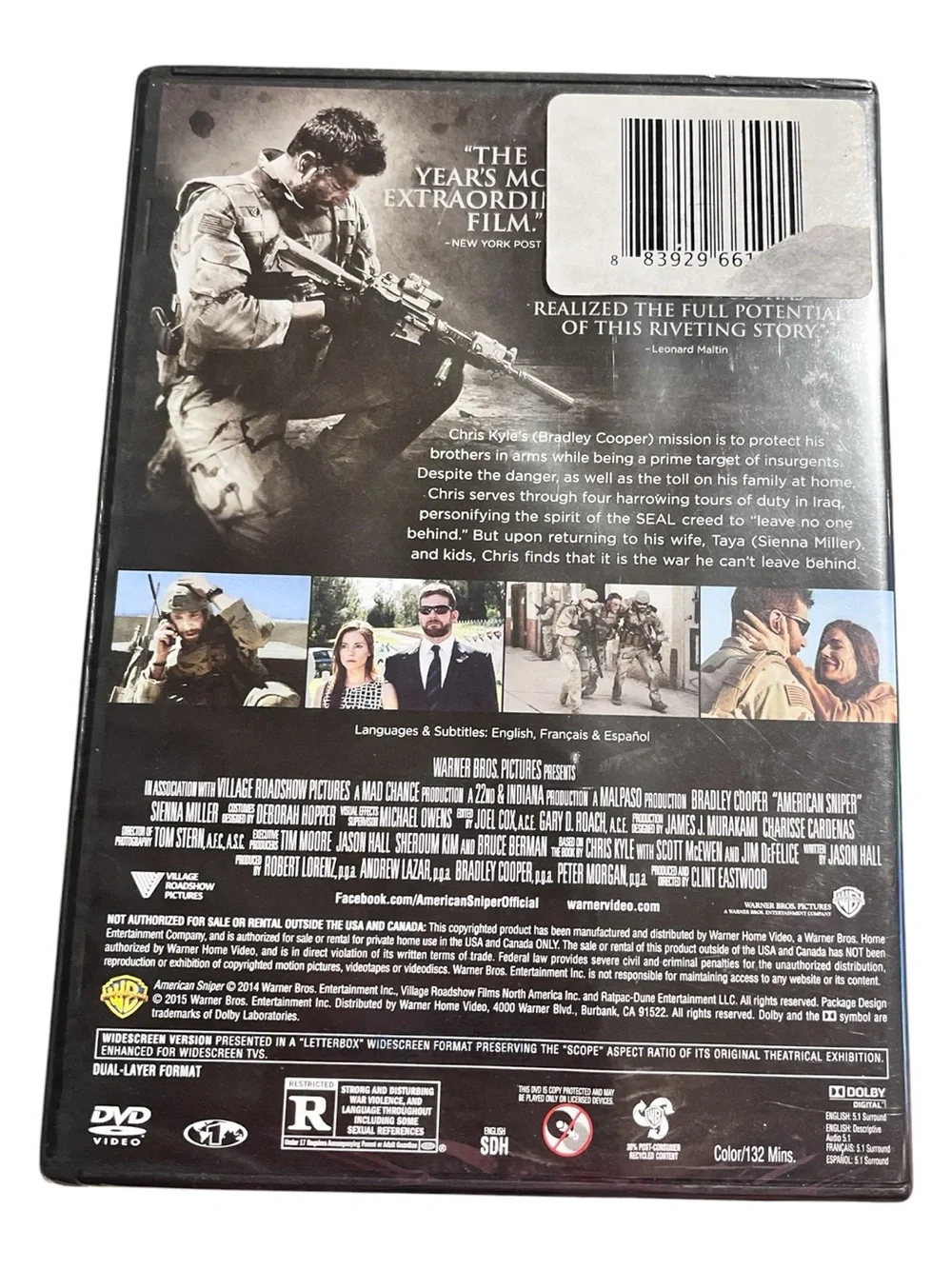 Warner Bros. American Sniper DVD – White, Green, Tan, Black